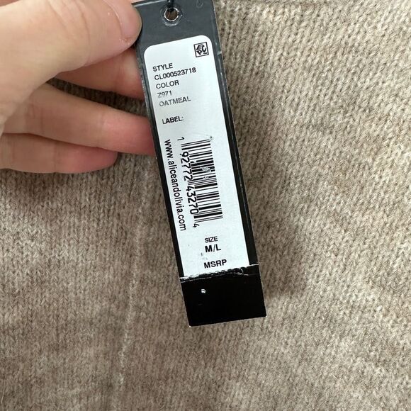 ALICE + OLIVIA Zandra Hooded Pullover Poncho wool alpaca blend size M/L NWT - Picture 9 of 10